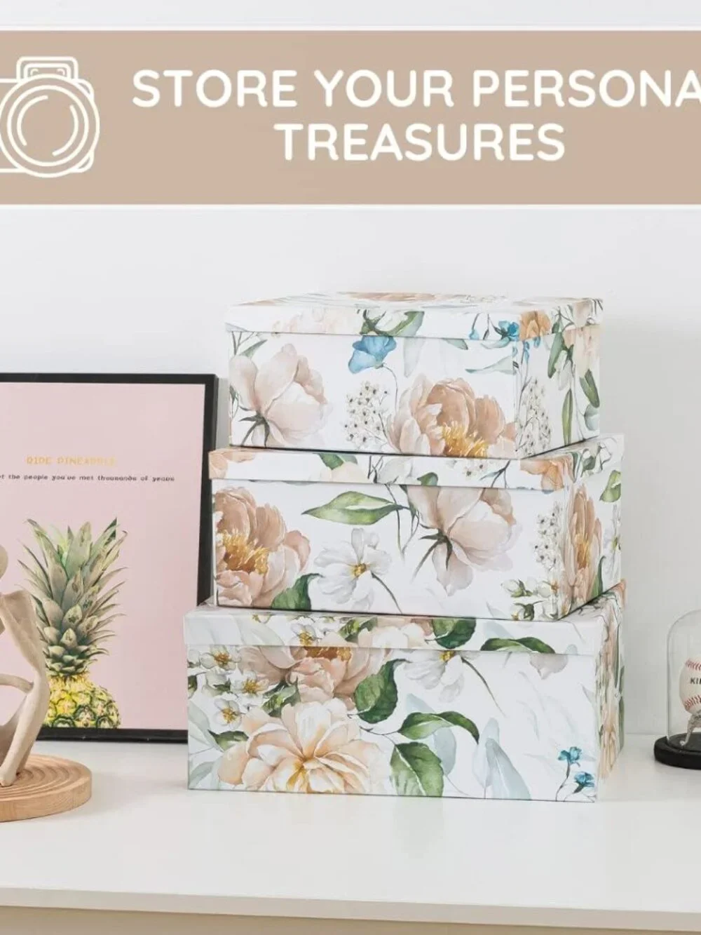 Decorative Cardboard Storage Boxes with Lids for Home Decor and Organization, Se - Picture 7 of 8